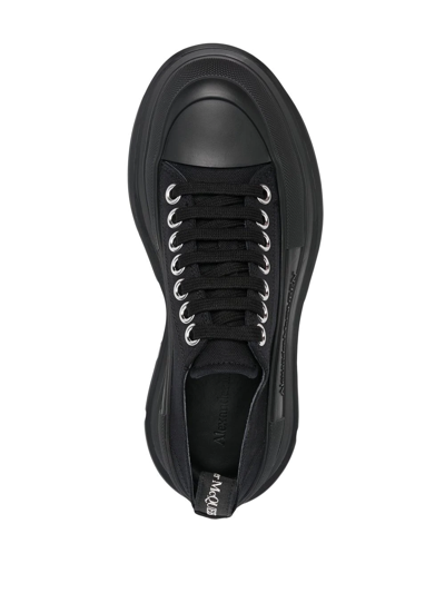 Alexander Mcqueen Tread Slick Sneakers In Black Silver