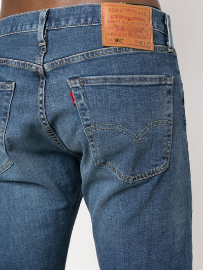 Shop Levi's 501 Mid-wash Straight-leg Jeans In Blue