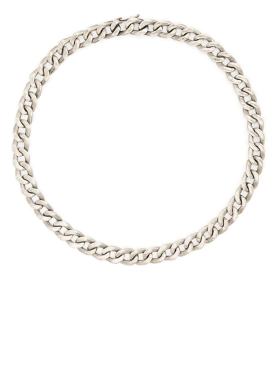 Shop Maison Margiela Chain-link Necklace In Silver