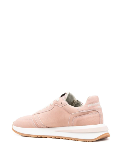 Shop Philippe Model Paris Logo-patch Sneakers In Pink
