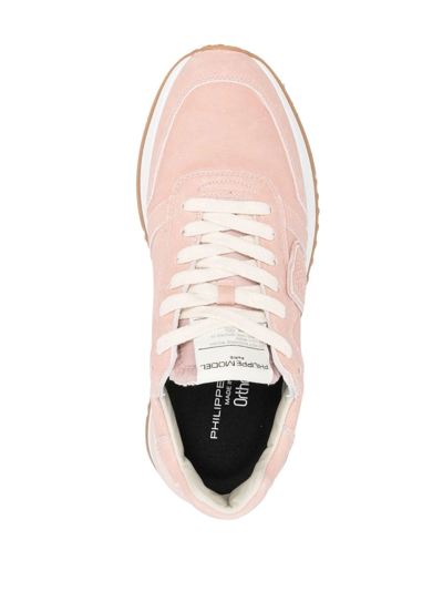 Shop Philippe Model Paris Logo-patch Sneakers In Pink