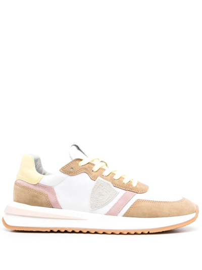 Shop Philippe Model Paris Logo-patch Panelled Sneakers In White