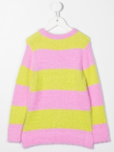 Shop Stella Mccartney Striped Knitted Jumper In Green