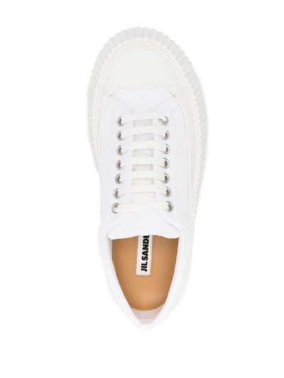 Jil Sander Low-top Lace-up Trainers In White