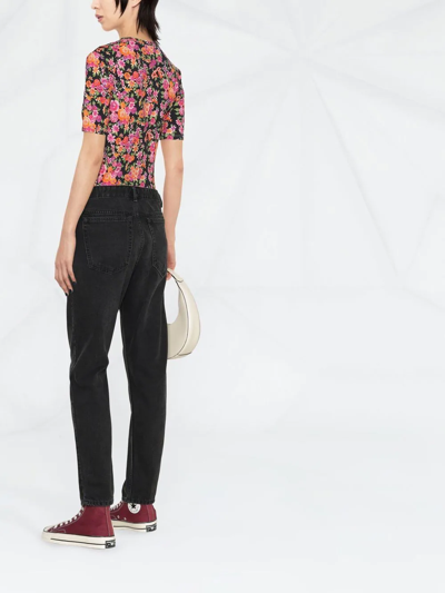 Shop Isabel Marant Étoile Mid-rise Slim-fit Trousers In Black
