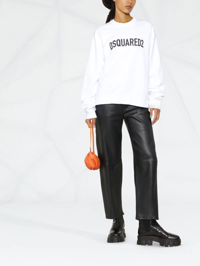 Dsquared2 Logo-print Cotton Sweatshirt In White