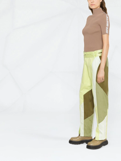 Shop Kiko Kostadinov Daintree Straight-leg Panelled Trousers In Green