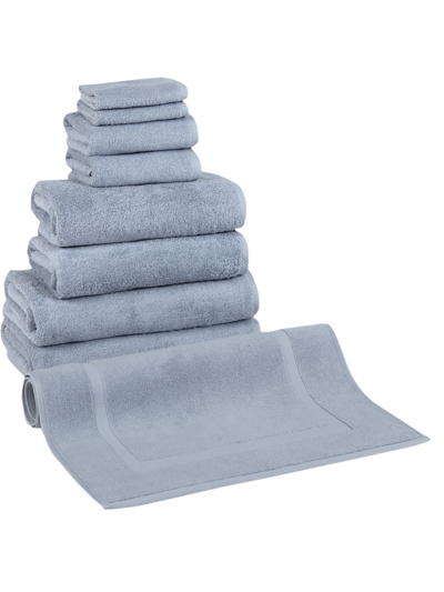 Shop Classic Turkish Towels Arsenal 9 Pc Towel Set With Bathmat In Blue