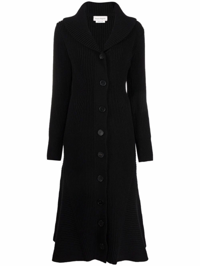 Shop Alexander Mcqueen Women's Black Wool Coat