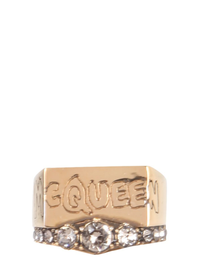 Shop Alexander Mcqueen Women's Gold Ring