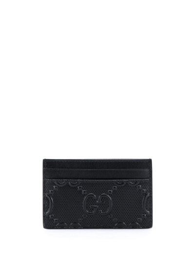 Shop Gucci Men's Black Leather Card Holder