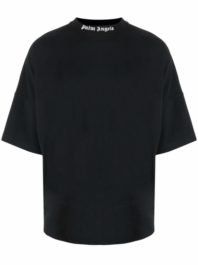 Shop Palm Angels Men's Black Cotton T-shirt