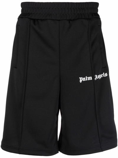 Shop Palm Angels Men's Black Polyester Shorts