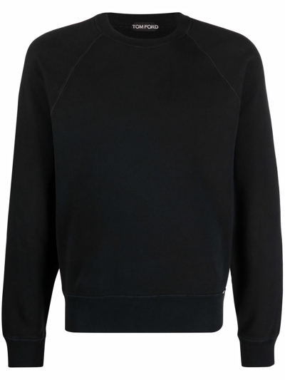 Shop Tom Ford Men's Black Cotton Sweatshirt