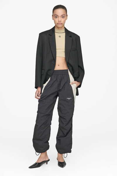 Shop Anine Bing Emerson Jogger In Black And Tan