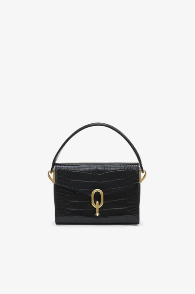 Shop Anine Bing Mini Colette Bag In Black Embossed