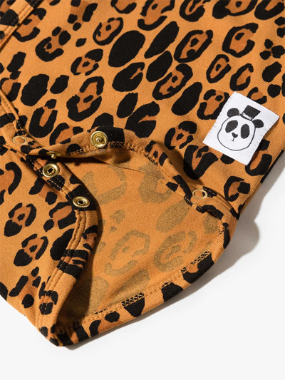 Shop Mini Rodini Leopard-print 3-piece Set In Orange