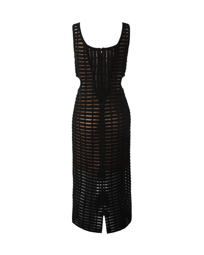 Shop Genny Stretch Knit Dress With Cut-out Details In Black