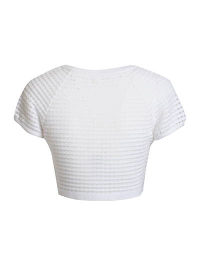 Shop Genny Knitted Crop Top In White