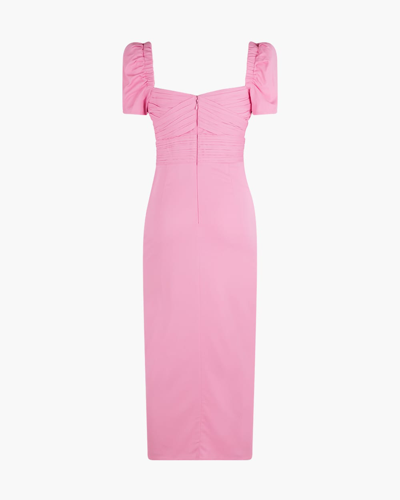 Shop Self-portrait Iris Midi Dress In Pop Pink
