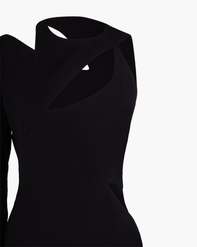 Shop Monot One Shoulder Cut-out Long Dress In Black