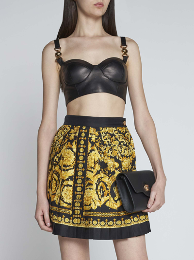 Shop Versace Skirt In Nero Oro