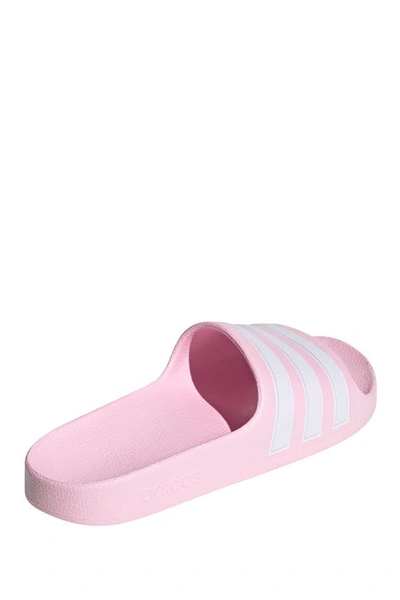 Adidas Originals Adidas Adilette Aqua Slide Sandal In Clpink/ftw