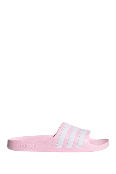 Shop Adidas Originals Adilette Aqua Slide Sandal In Clpink/ftw