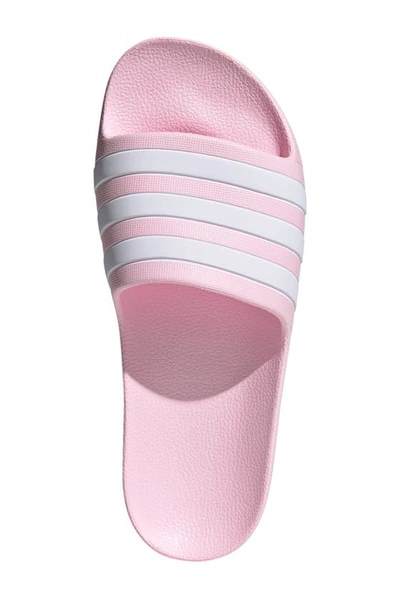 Adidas Originals Adidas Adilette Aqua Slide Sandal In Clpink/ftw