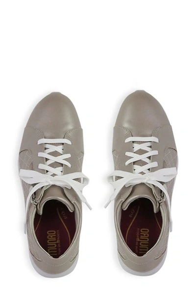 Munro Emmie Wedge Sneaker In Metallic Taupe