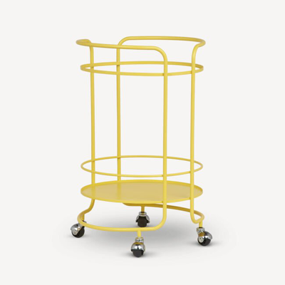 Shop Fornasetti Round Food Trolley In Yellow