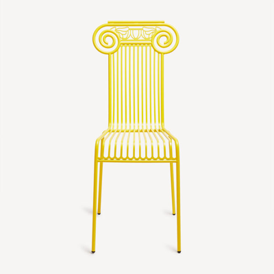 Shop Fornasetti Oudoor Chair Capitellum In Yellow