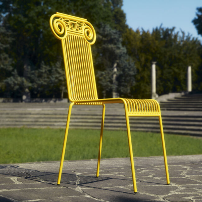 Shop Fornasetti Outdoor Chair Capitellum In Black