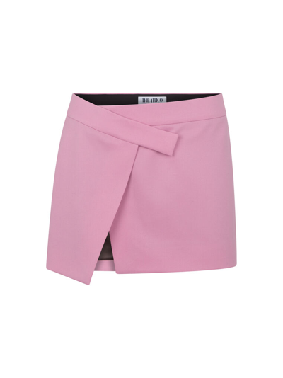 Shop Attico ''cloe'' Pink Mini Skirt In Orchid Haze