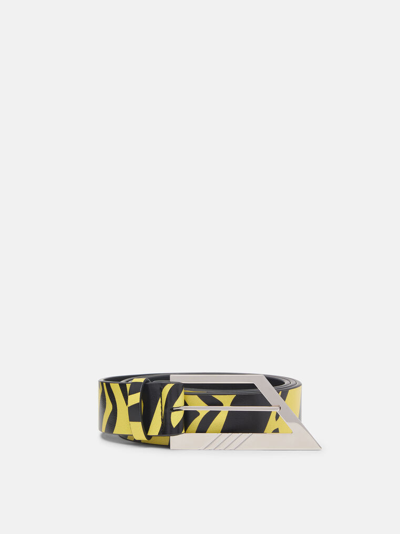 Shop Attico Black And Yellow Belt In Yellow/black