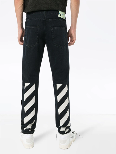 Shop Off-white Arrows Straight-leg Jeans In Black White