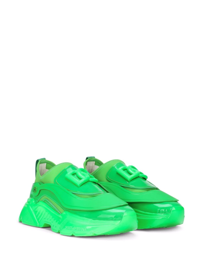 Shop Dolce & Gabbana Daymaster Slip-on Sneakers In Green