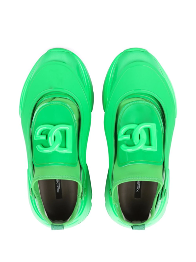 Dolce & Gabbana Mixed-material Day Master Slip-on Sneakers In Green