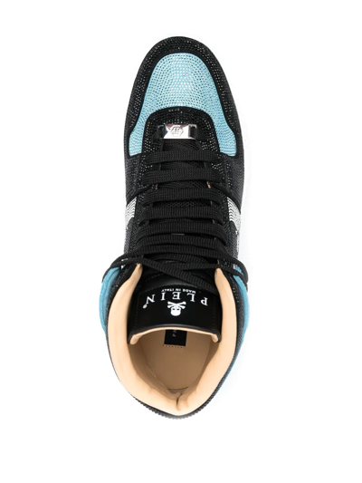 Philipp Plein Crystal-skull High-top Sneakers In Blue