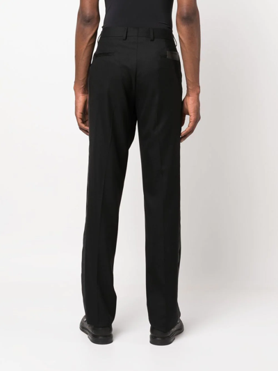 Shop Billionaire Tailored Wool Trousers In Black