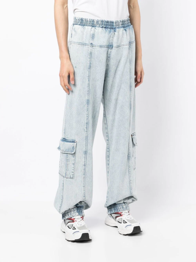 Shop Liberal Youth Ministry Elasticated-cuff Jeans In Blue