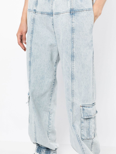 Shop Liberal Youth Ministry Elasticated-cuff Jeans In Blue