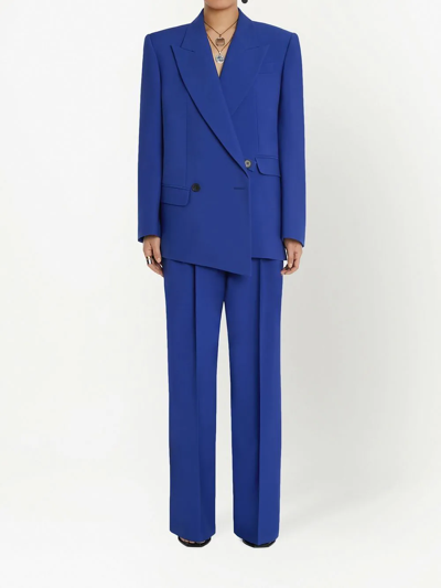 Alexander Mcqueen Women Structured Double-breasted Jacket In Blue