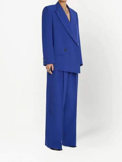 Alexander Mcqueen Women Structured Double-breasted Jacket In Blue
