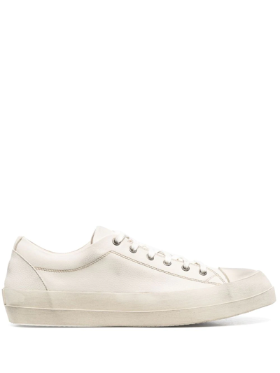 Shop Moma Distressed-effect Low Top Sneakers In White