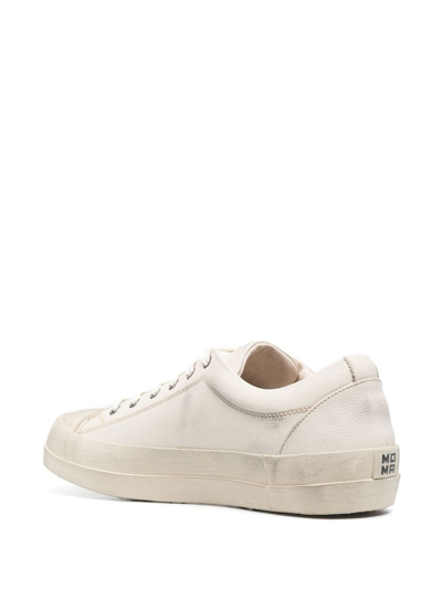 Shop Moma Distressed-effect Low Top Sneakers In White