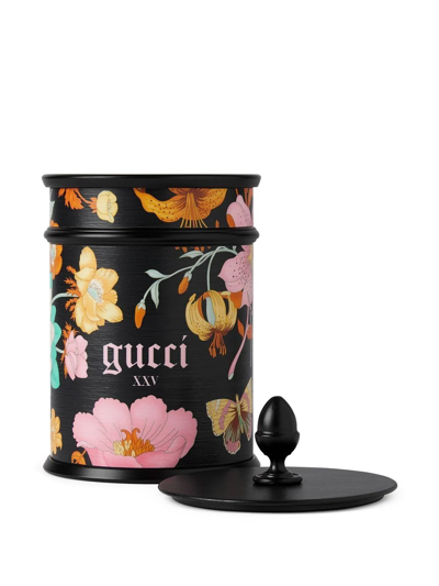Shop Gucci Freesia Floral Print Candle In Black
