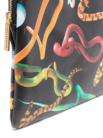 Seletti Snake-print Laptop Case In Black