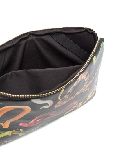 Shop Seletti Snake-print Laptop Case In Black