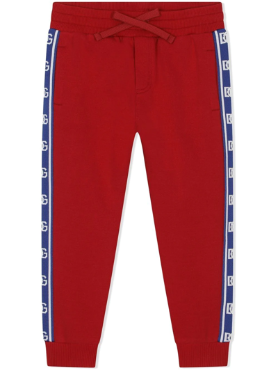 Shop Dolce & Gabbana Dg Logo-tape Track Trousers In Red